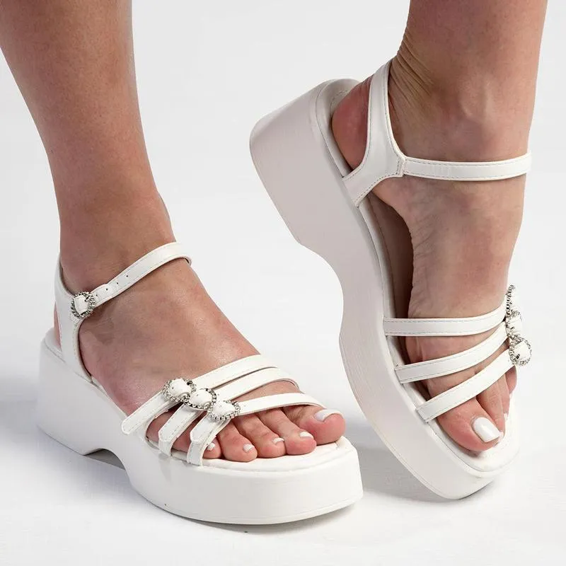 Madison Jaquenette Slingback Sandal - White