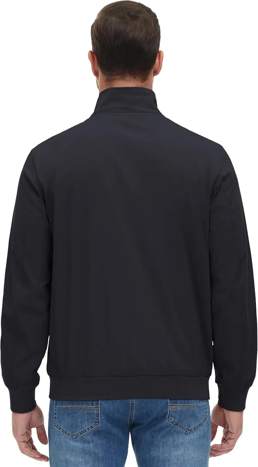 MAGCOMSEN Men's Lightweight Bomber Jacket Windproof Water Resistant Zip Up Coat Stand Up Collar Windbreaker with 3 Pockets