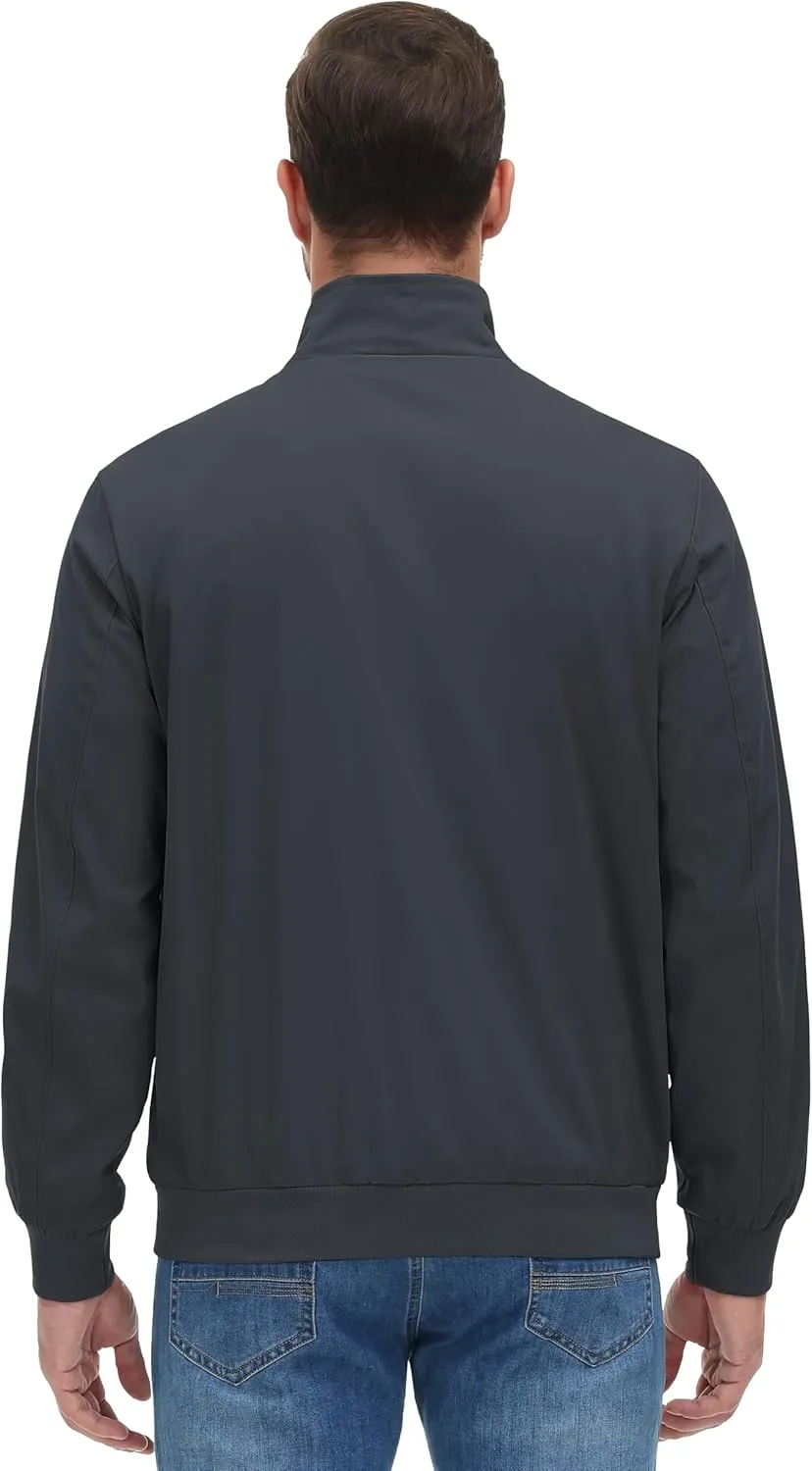 MAGCOMSEN Men's Lightweight Bomber Jacket Windproof Water Resistant Zip Up Coat Stand Up Collar Windbreaker with 3 Pockets