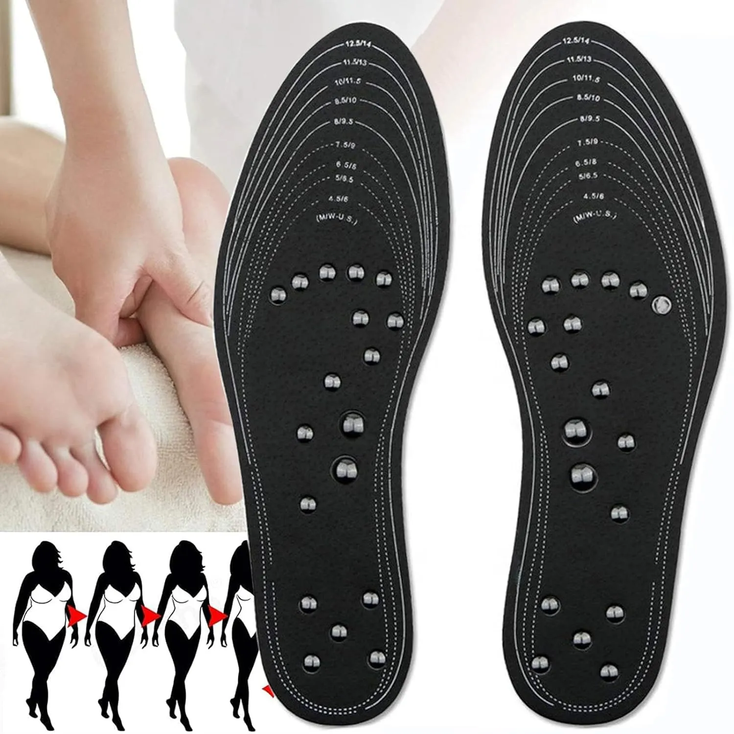 Magnetic Insoles, Magnetic Therapy Insoles, Orthopedic Insoles for Men and Women, Reflexology Insoles Acupressure Insoles Plantar Fasciitis Foot Health Care,1 Pair