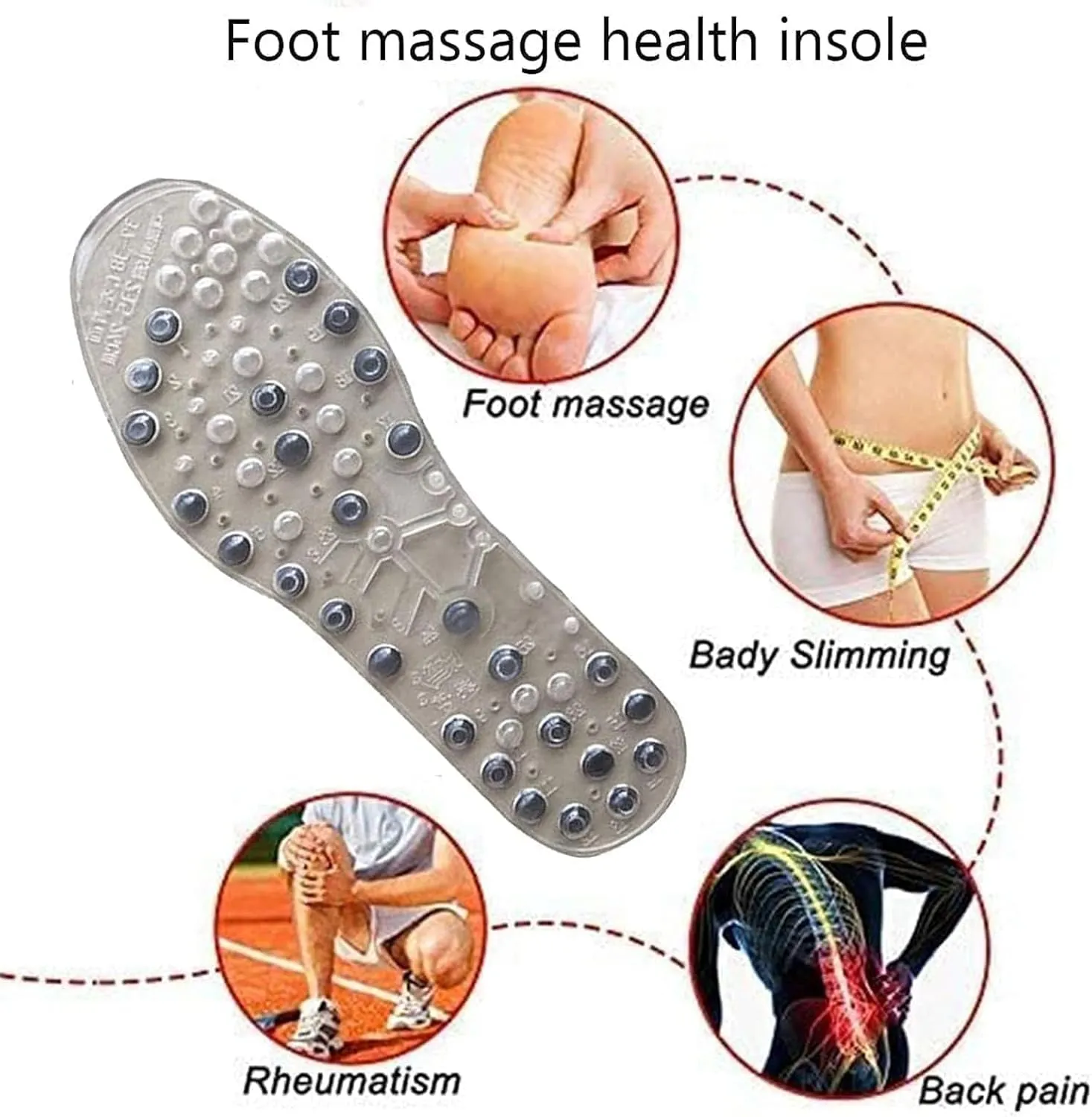 Magnetic Insoles, Magnetic Therapy Insoles, Orthopedic Insoles for Men and Women, Reflexology Insoles Acupressure Insoles Plantar Fasciitis Foot Health Care,44