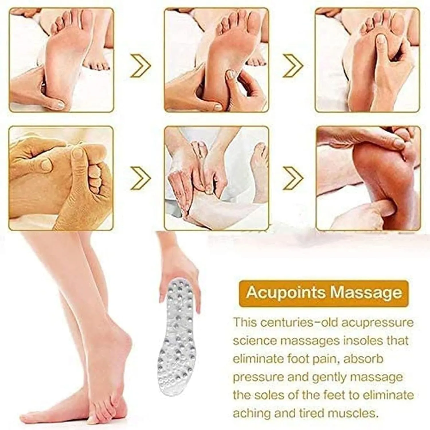 Magnetic Insoles, Magnetic Therapy Insoles, Orthopedic Insoles for Men and Women, Reflexology Insoles Acupressure Insoles Plantar Fasciitis Foot Health Care,44