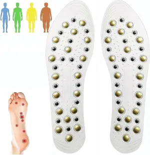Magnetic Insoles Massage Insoles Magnetic Therapy Insoles Orthopedic Insoles for Men and Women Reflexology Acupressure Insoles Plantar Fasciitis Foot Health Care,1 Pair,White