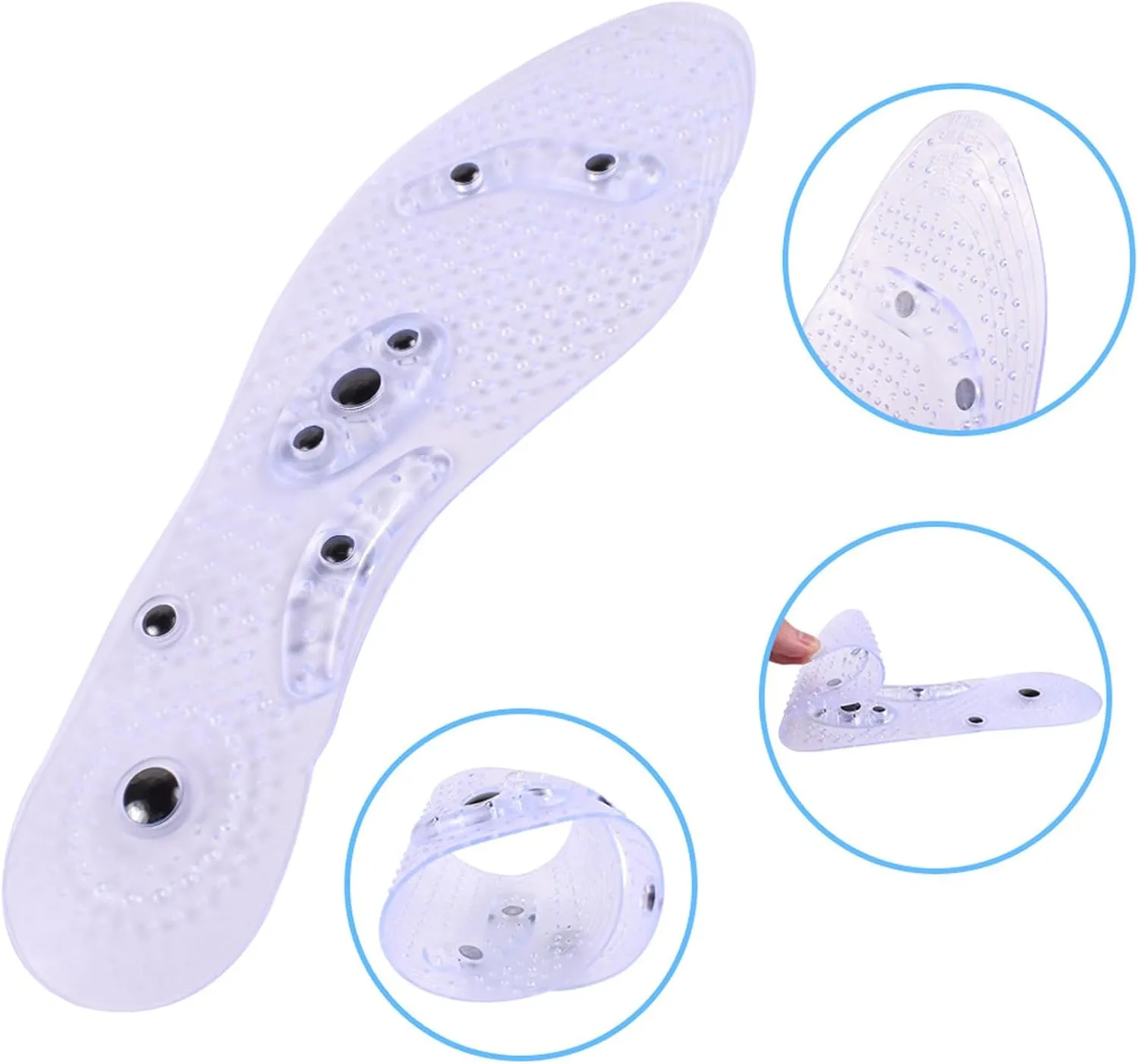 Magnetic Massage Insoles, Acupressure Insoles, Orthopaedic Insoles for Women and Men, Foot Circulation Fatigue Relief for Flat Feet, Plantar Fasciitis, Foot Pain,M