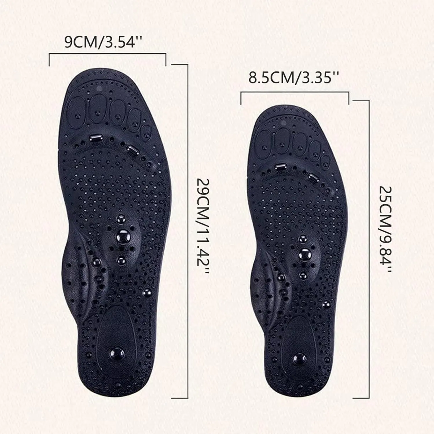 Magnetic Massage Insoles, Acupressure Insoles, Orthopaedic Insoles Reflexology Insoles for Women and Men, Foot Circulation Fatigue Relief for Plantar Fasciitis,S,1 Pair