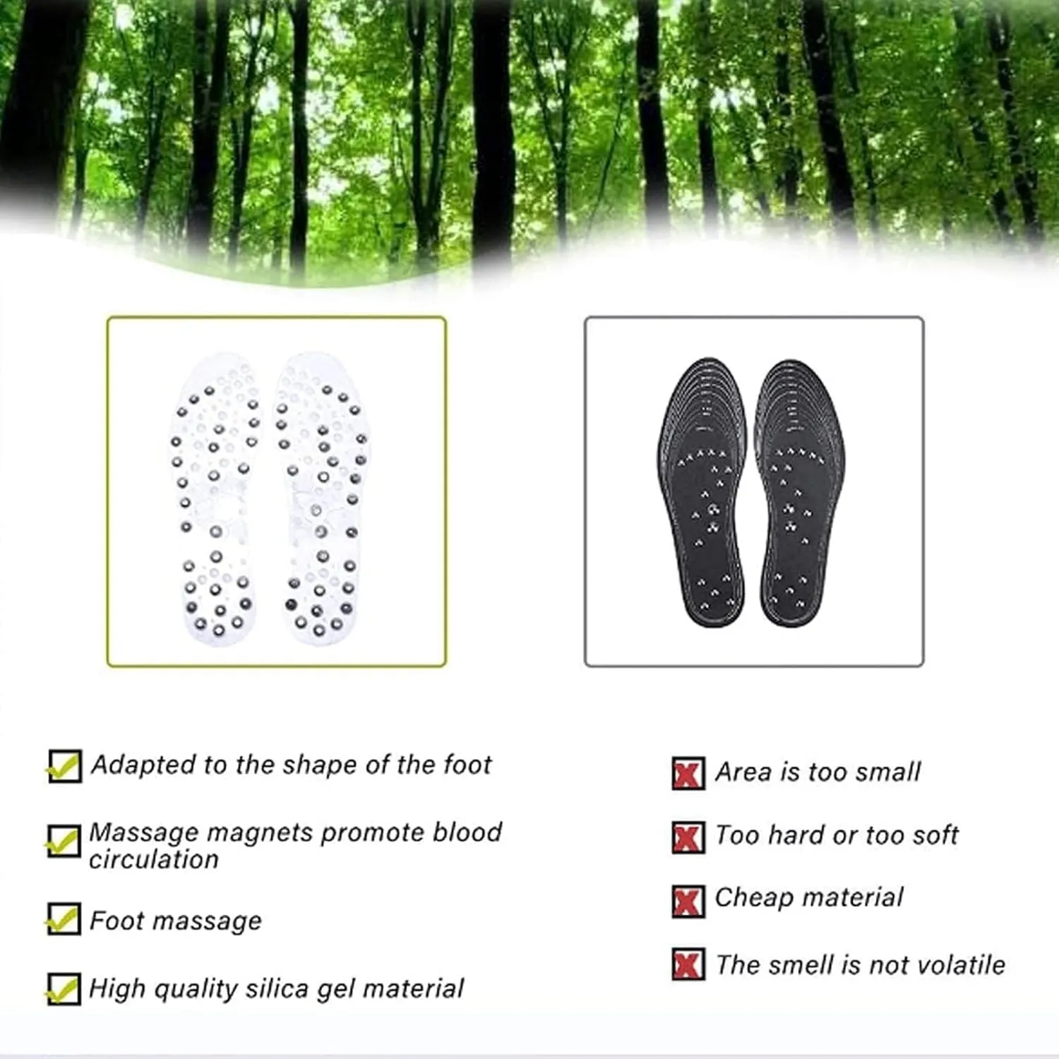 Magnetic Massage Insoles, Acupressure Magnetic Insoles for Weight Loss, Orthopedic Insoles, Reflexology Pain Relief Shoe Insoles for Plantar Fasciitis,42