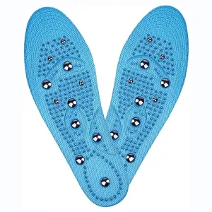 Magnetic Massage Insoles for Men Women Acupressure Magnetic Insoles Orthopedic Insoles Reflexology Insoles Improve Blood Circulation Plantar Fasciitis Foot Health Care,L,Blue