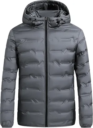 Maiyifu-GJ Mens Winter Warm Puffer Jacket Windproof Down Coat Windbreaker Lightweight Thicken Quilted Padded Jacket Outerwear