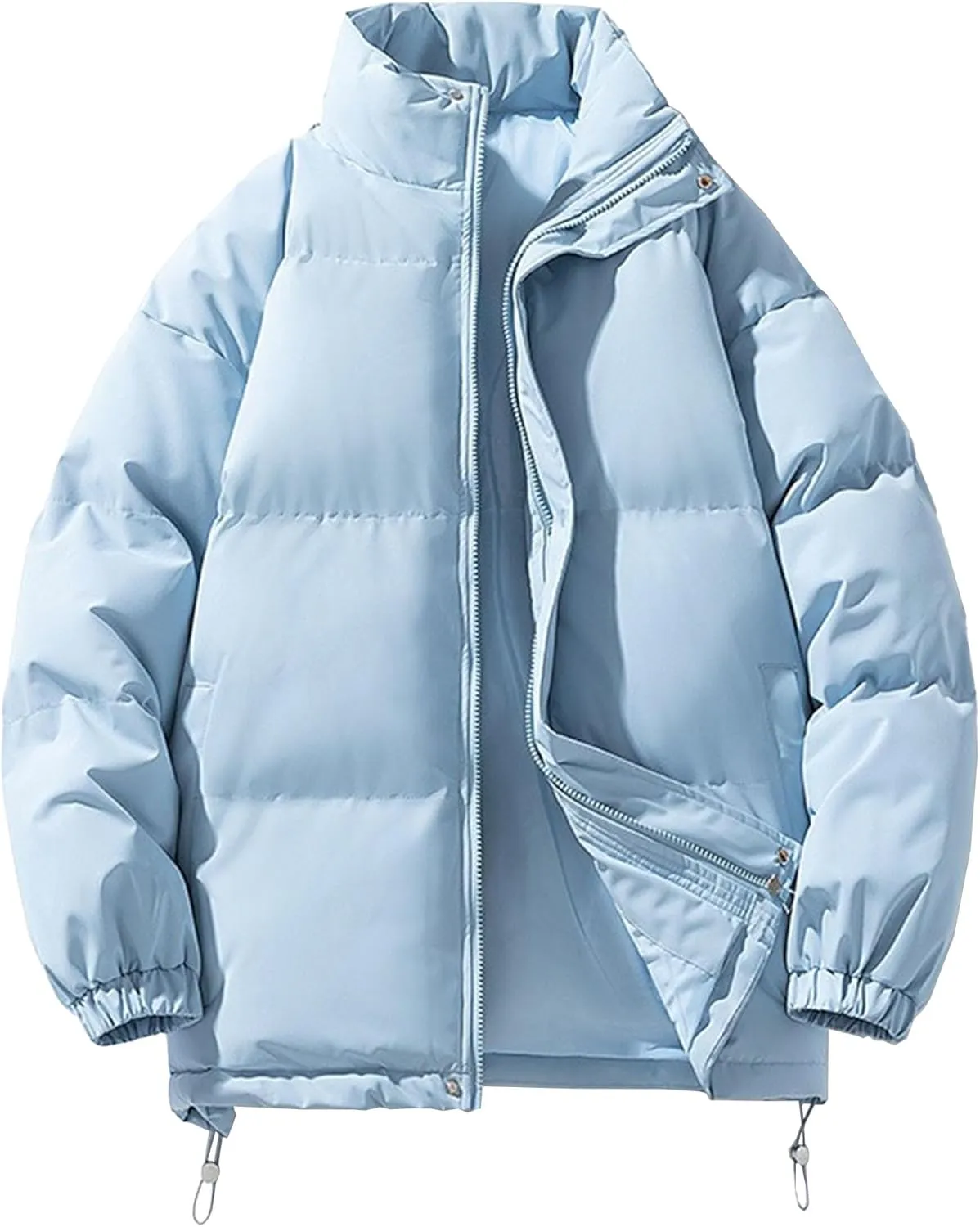 Maiyifu-GJ Puffer Jackets for Men Stand Collar Casual Lightweight Down Jacket Windproof Warm Winter Quilted Coat Windbreaker