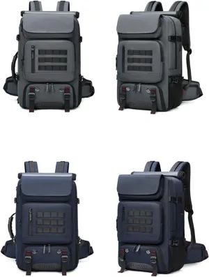 Men travel backpack,waterproof 17 inch Business Laptop with Separate Shoe Bag,Hidden USB charging port Hiking backpack 50L outdoors trekking  (blue)