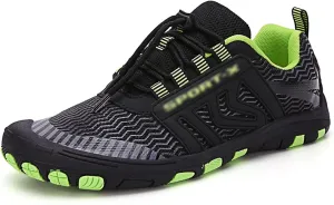 Men Women Breathable Water Shoes for Climbing Hiking Upstream Shoes Outdoor Beach Swimming Shoes Barefoot Sneakers (Color : Black Green, Size : 6.5)