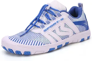 Men Women Breathable Water Shoes for Climbing Hiking Upstream Shoes Outdoor Beach Swimming Shoes Barefoot Sneakers (Color : White Blue, Size : 10.5)