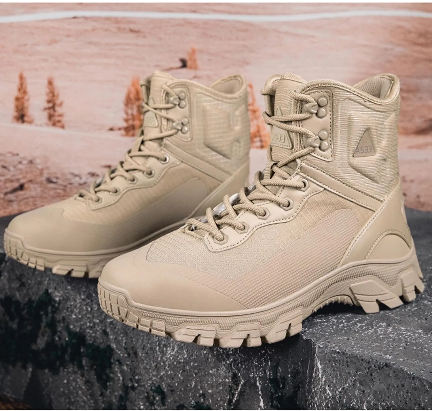 Men's 8 Inches Tactical Boots Lightweight Waterproof Hiking Outdoor Work Military Combat Boots