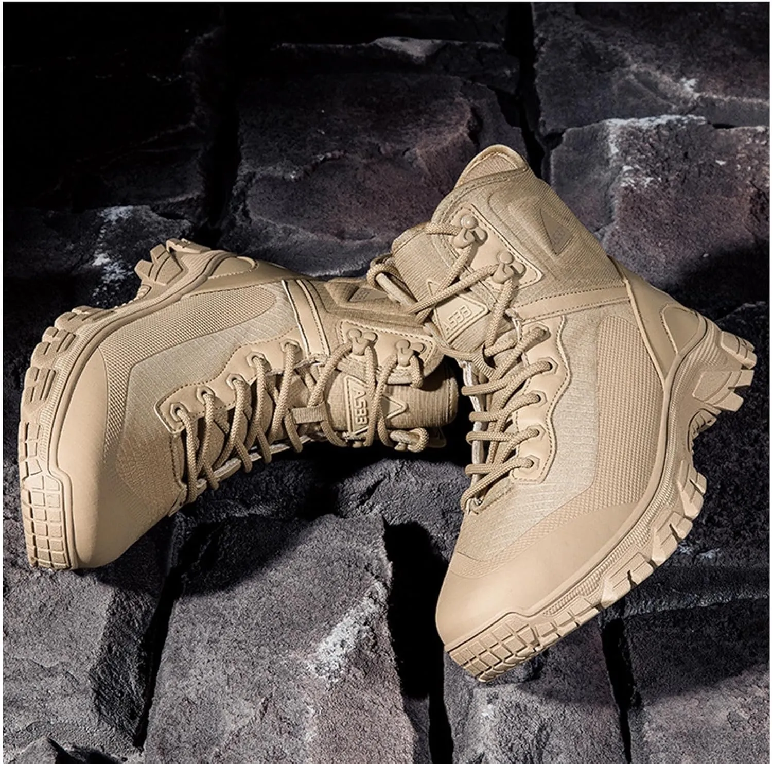 Men's 8 Inches Tactical Boots Lightweight Waterproof Hiking Outdoor Work Military Combat Boots