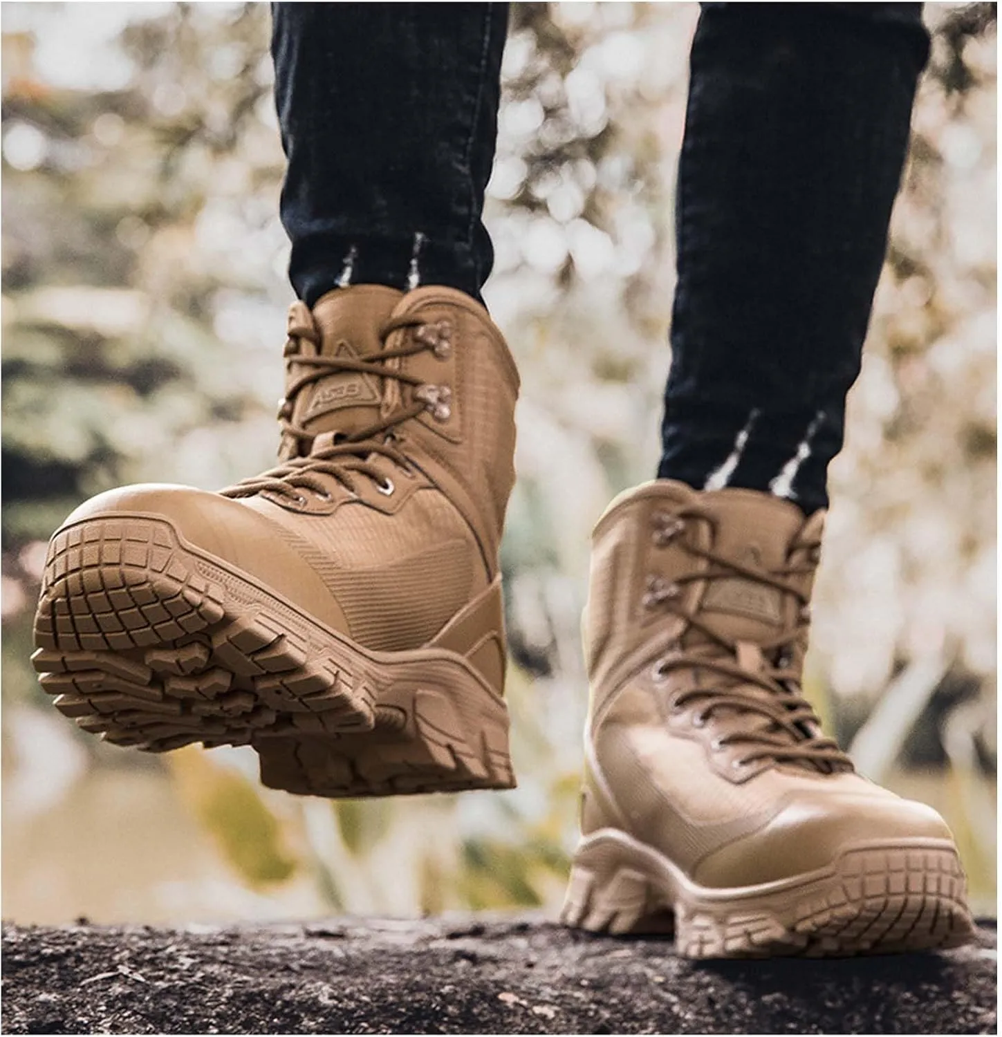 Men's 8 Inches Tactical Boots Lightweight Waterproof Hiking Outdoor Work Military Combat Boots