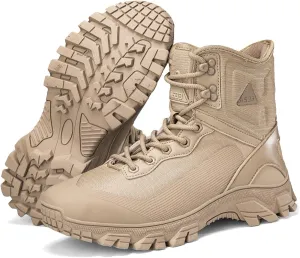 Men's 8 Inches Tactical Boots Lightweight Waterproof Hiking Outdoor Work Military Combat Boots