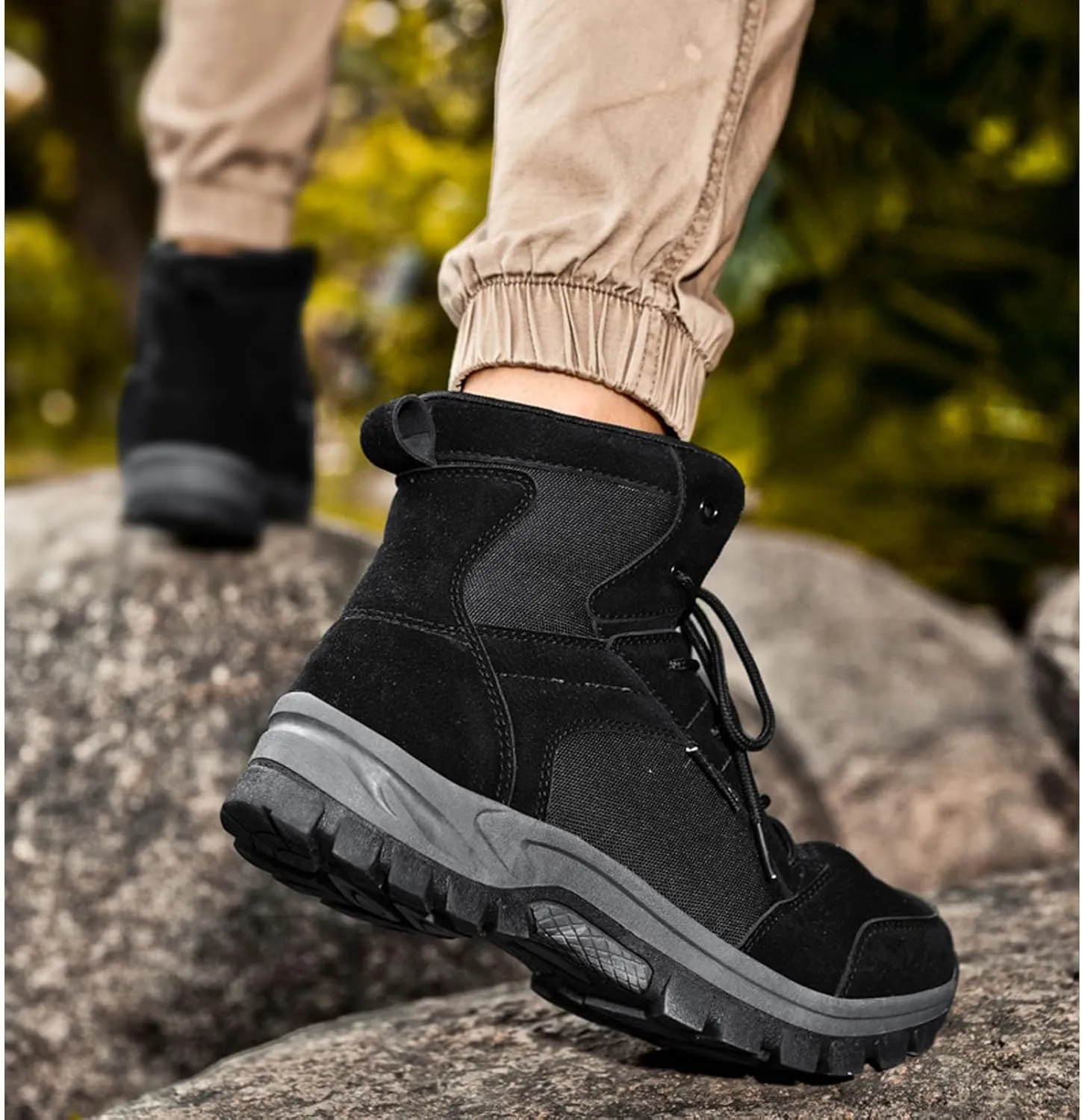 Men's Hiking Boots 6 Inches Tactical Work Boot Lightweight Suede Leather Military Combat Motorcycle Boots