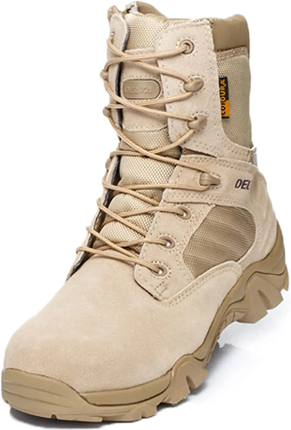 Men's Hiking Boots High Top Waterproof Walking Outdoor Lightweight Shoes Backpacking Trekking Trails Sand-EU42/US8.5