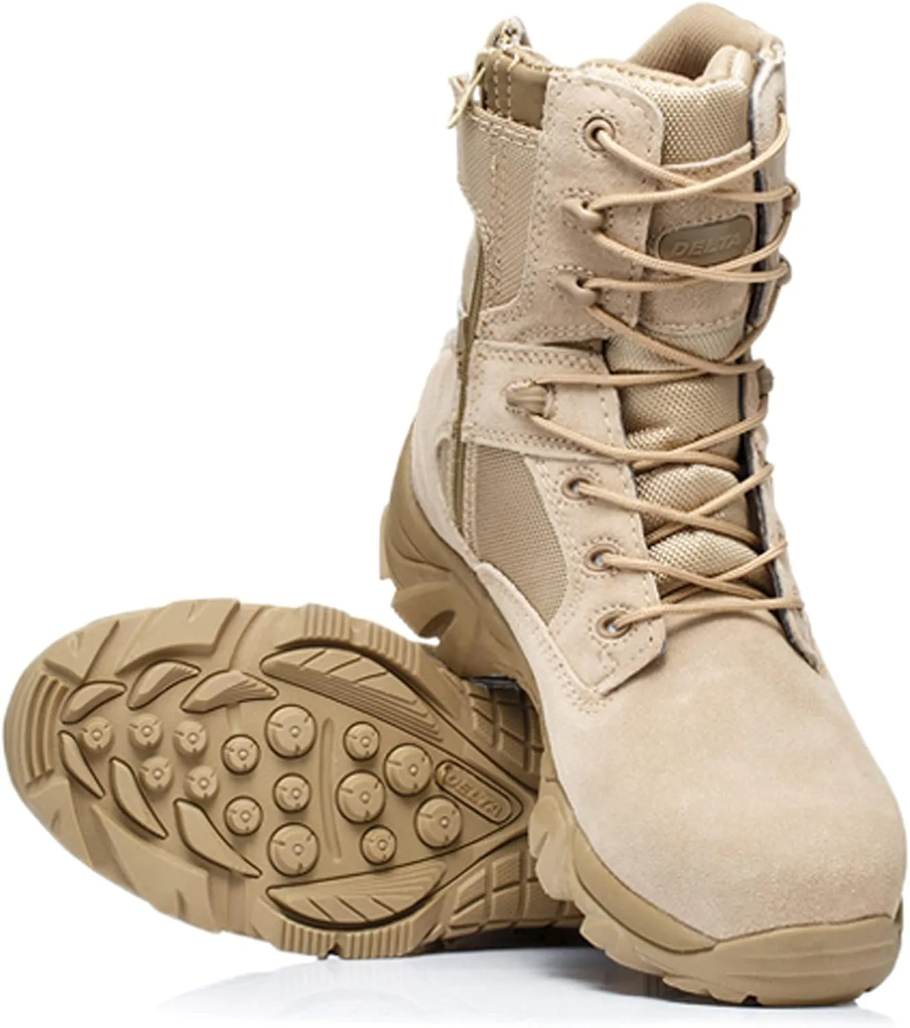 Men's Hiking Boots High Top Waterproof Walking Outdoor Lightweight Shoes Backpacking Trekking Trails Sand-EU42/US8.5