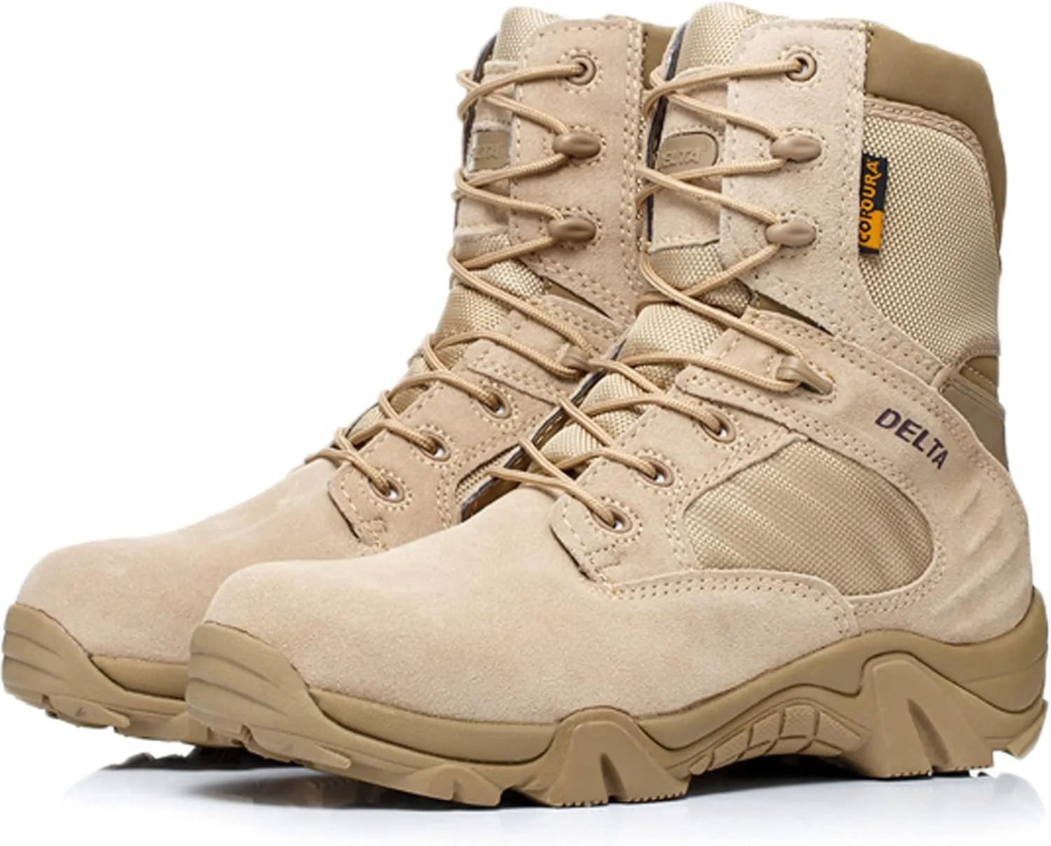 Men's Hiking Boots High Top Waterproof Walking Outdoor Lightweight Shoes Backpacking Trekking Trails Sand-EU42/US8.5