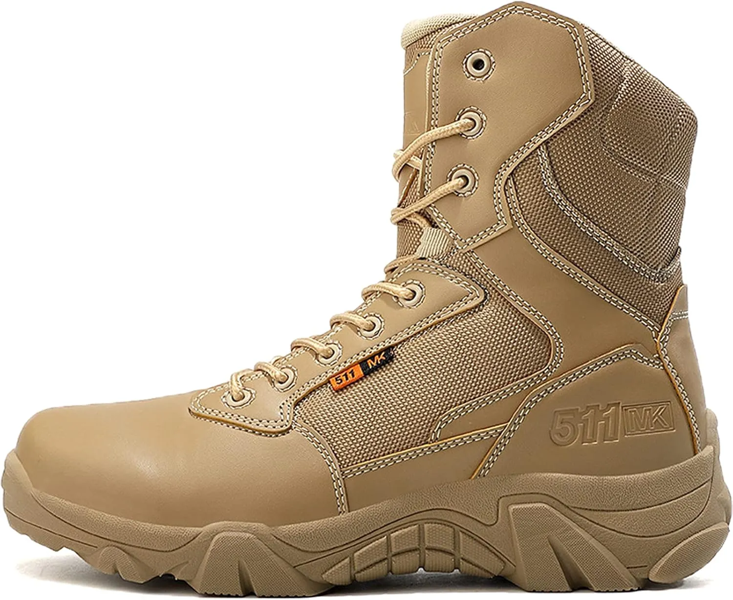 Men's Hiking Boots Waterproof Lightweight Walking Trekking Camping Boots Breathable Non-Slip Outdoor Shoes Sand-EU41/US8