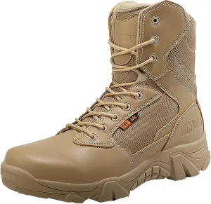 Men's Hiking Boots Waterproof Lightweight Walking Trekking Camping Boots Breathable Non-Slip Outdoor Shoes Sand-EU41/US8