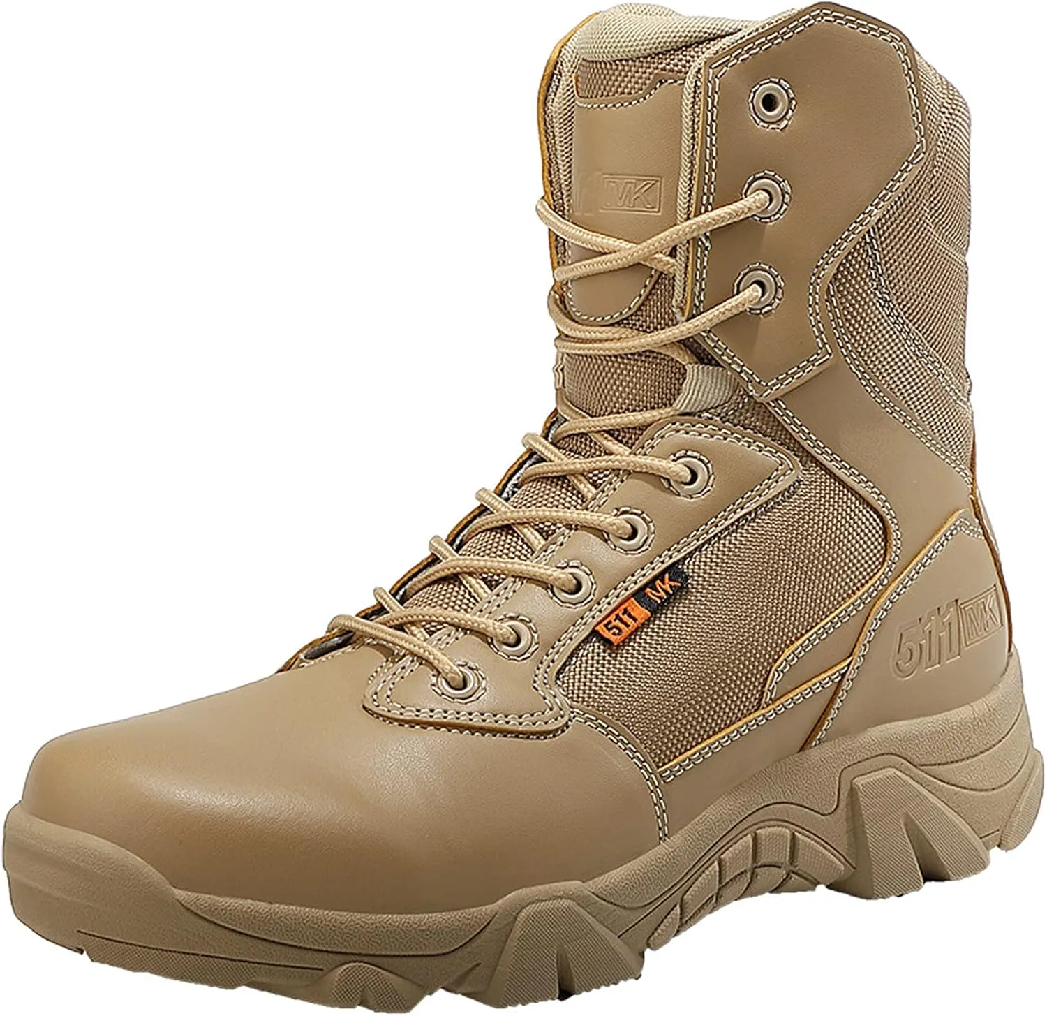 Men's Hiking Boots Waterproof Lightweight Walking Trekking Camping Boots Breathable Non-Slip Outdoor Shoes Sand-EU41/US8