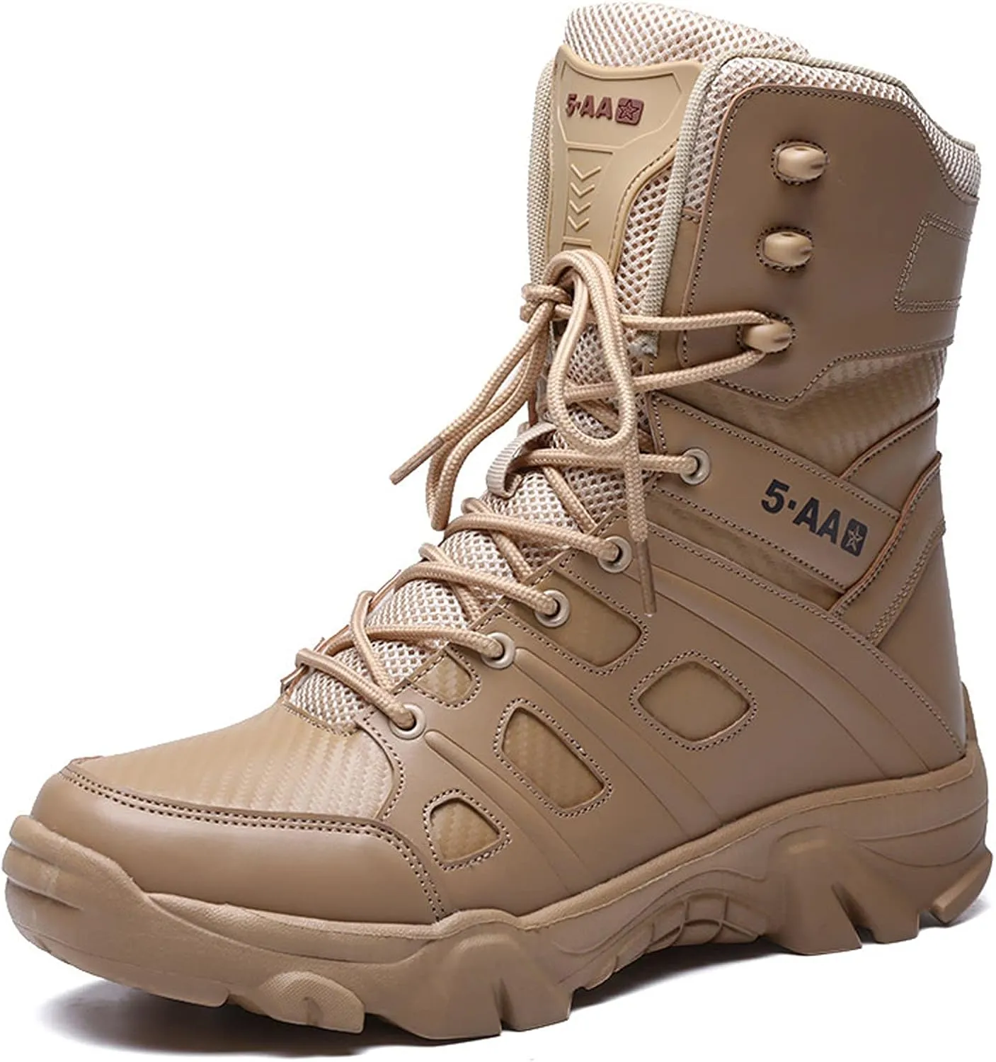 Mens Hiking Shoes Boots Walking Ankle Breathable Non-Slip Lightweight Trekking Shoes Unisex Mountaineering Outdoors Hiker Backpacking Sand-EU39/US7