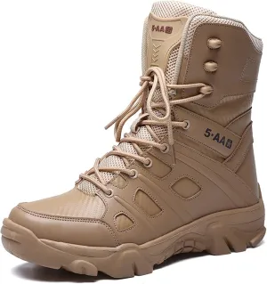 Mens Hiking Shoes Boots Walking Ankle Breathable Non-Slip Lightweight Trekking Shoes Unisex Mountaineering Outdoors Hiker Backpacking Sand-EU39/US7