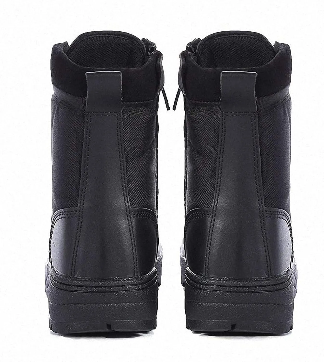 Mens Military Combat Tactical Army Infantry Boots Breathable Round Toe Side Zipper Waterproof Leather Lace-up Shoes for Backpacking Outdoor Hiking Camping Climbing Trekking Hunting Walking Footwear