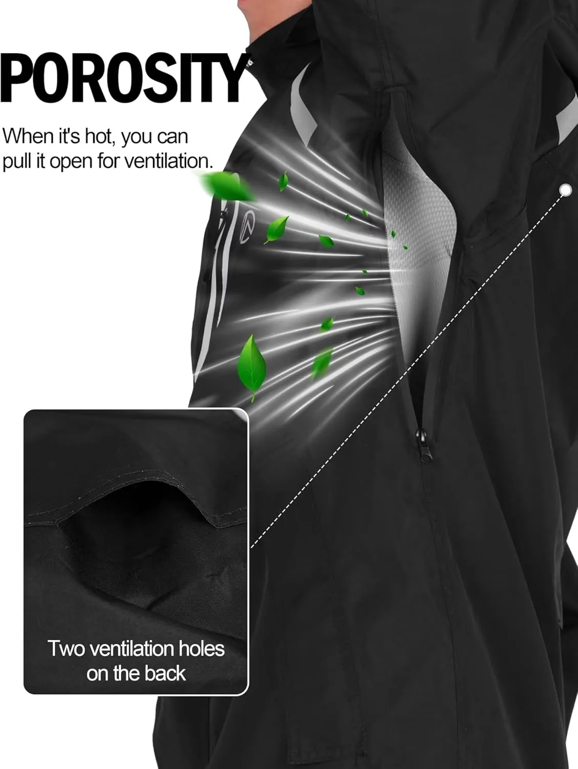 Men's Rain Jacket, Waterproof Windproof Reflective Hood Rain Coat, Lightweight Breathable Windbreaker with 4 Pockets