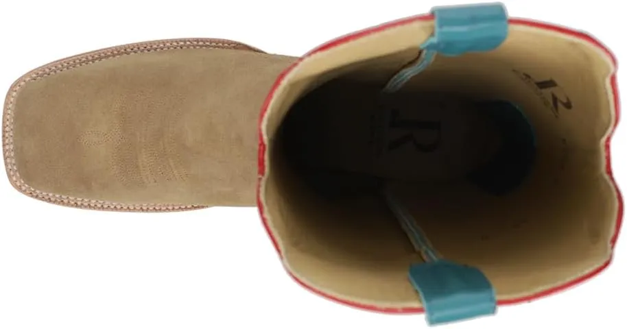 Mens Sand Rough Out Wide Square Toe Casual Boots Mid Calf - Blue, Brown