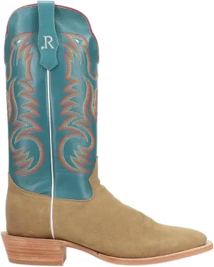 Mens Sand Rough Out Wide Square Toe Casual Boots Mid Calf - Blue, Brown