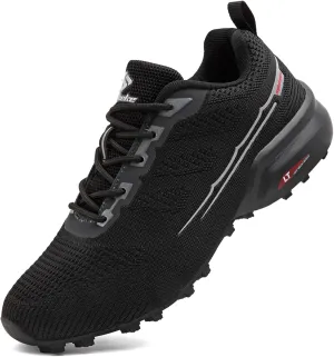 Men's Trail Running Shoes Lightweight Breathable Walking Hiking Sneakers Outdoor Athletic Tennis Cross Training Shoes
