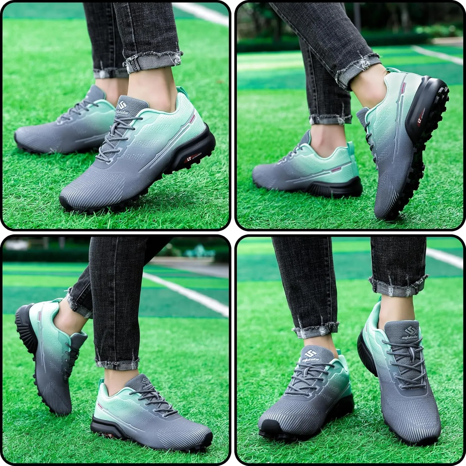 Men's Trail Running Shoes Lightweight Breathable Walking Hiking Sneakers Outdoor Athletic Tennis Cross Training Shoes