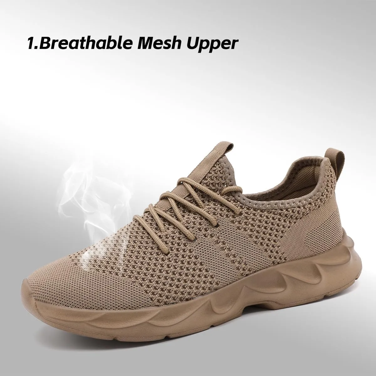 Mens Walking Running Shoes Slip On Sneakers Non Slip Workout Tennis Athletic Casual Lightweight Breathable Mesh Shoes