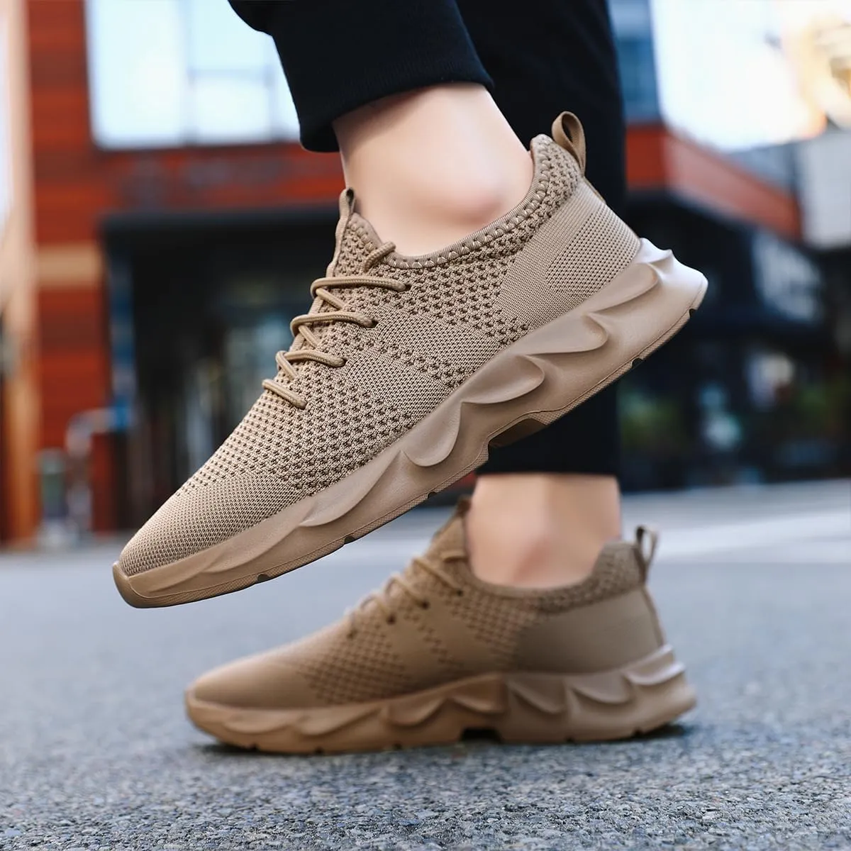 Mens Walking Running Shoes Slip On Sneakers Non Slip Workout Tennis Athletic Casual Lightweight Breathable Mesh Shoes