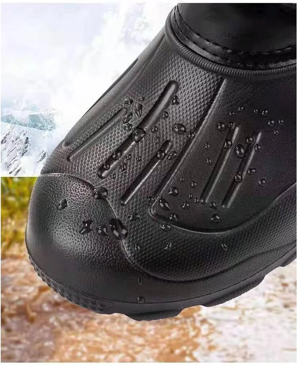 Mens Waterproof Winter Boots, Men's Camouflage Non Slip Waterproof High Top Fur Lined Fishing Snow Boots, Durable Warm Outdoor Climbing Shoes, for Hiking Trekking Walking Camping