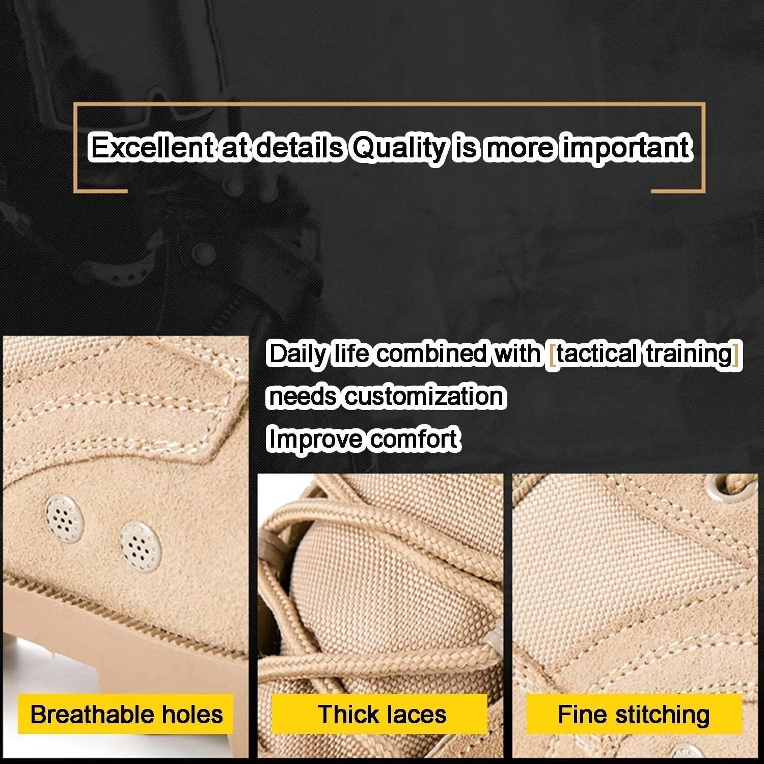 Men's Waterproof Work Military Tactical Boots Lightweight Comfortable Leather Outdoor Hiking Motorcycle Combat Boots