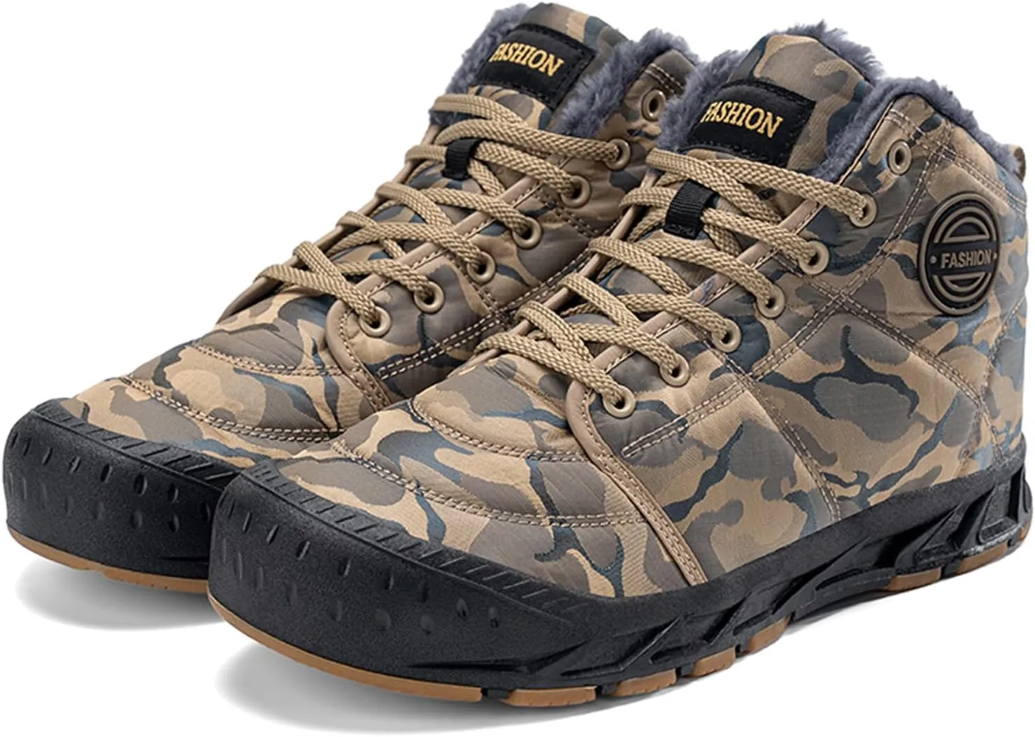 Mens Winter Trekking Snow Boots: Warm Fur Lined - Waterproof Non Slip Hiking Boot