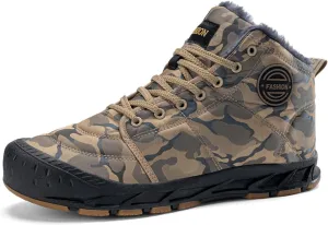 Mens Winter Trekking Snow Boots: Warm Fur Lined - Waterproof Non Slip Hiking Boot