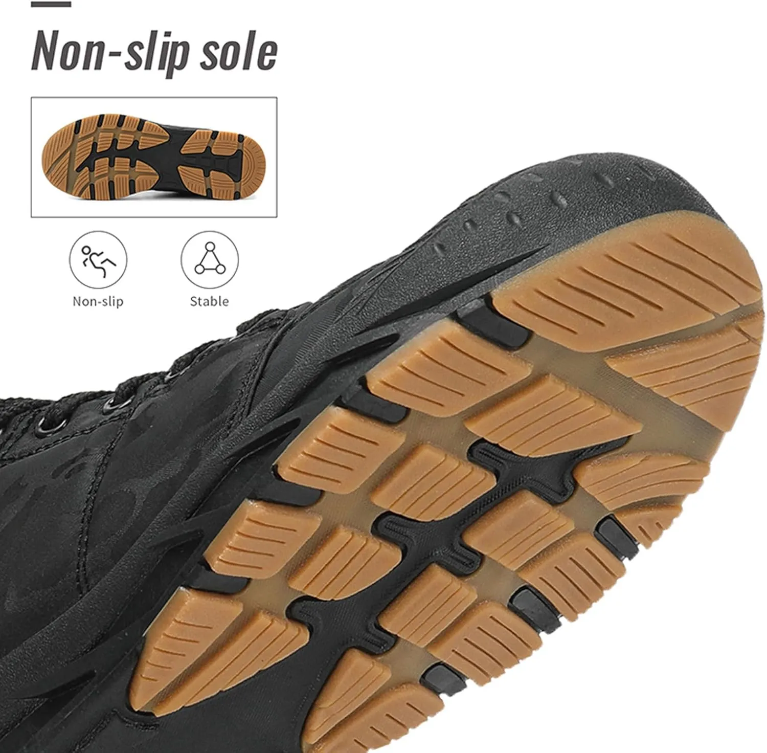 Mens Winter Trekking Snow Boots: Warm Fur Lined - Waterproof Non Slip Hiking Boot