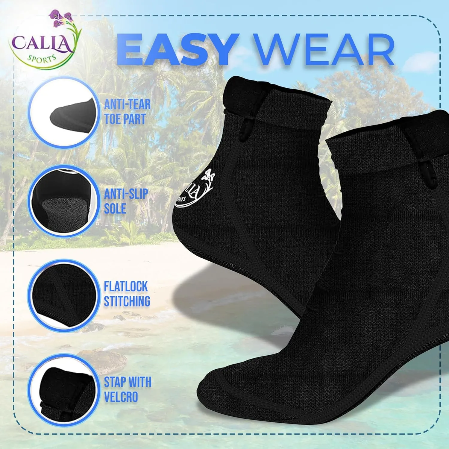 Neoprene Beach Socks - Water and Sand Socks for Men and Women