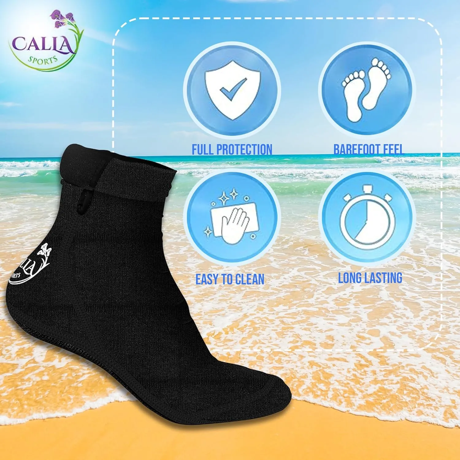Neoprene Beach Socks - Water and Sand Socks for Men and Women