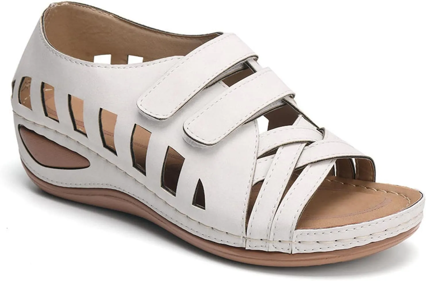 Orthopedic Sandals for Women 2025 Wedge Sandal Ankle Strap Open Toe Platform Shoes Cut Out Summer Casual Wedges