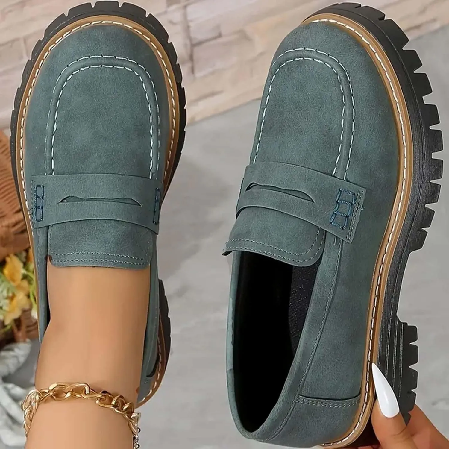 Orthoture-Orthopedic Platform Loafers Wide Toe Lightweight Casual Comfort Shoes Womens Loafers Comfortable Shoes