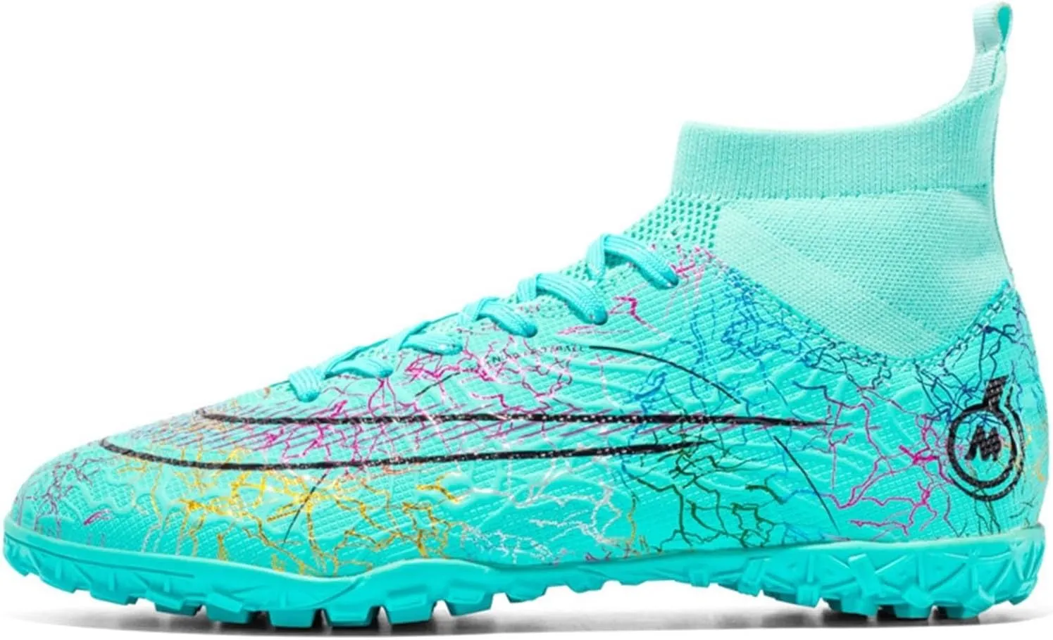 Outdoor Turf Training Football Cleats Unisex-Adult, Soccer Cleats Lightweight Breathable, High Top Ground Lace Up Training Sneakers