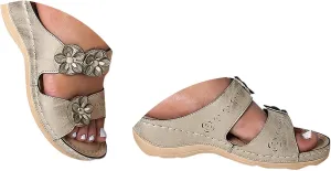peqiut Sandals Womens Dressy Flat Sandals Non Slip Orthopedic Bohemian Sandals Slip on Sandals for Women Memory Foam