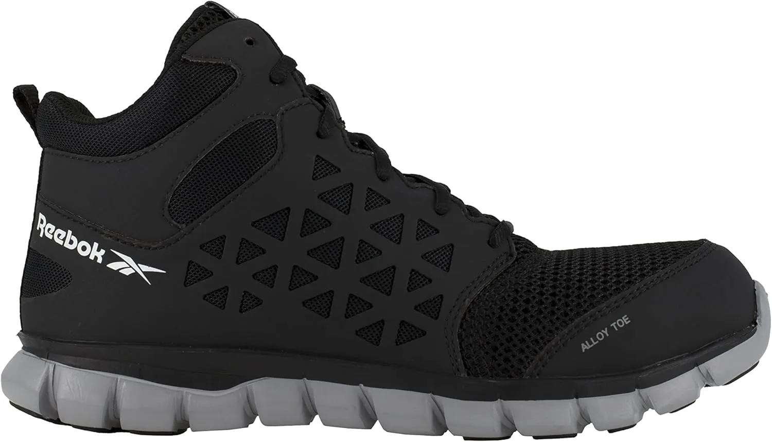 Reebok Mens Sublite Cushion Mid Alloy Toe ESD Work Safety Shoes Casual - Black