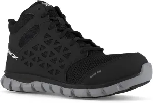 Reebok Mens Sublite Cushion Mid Alloy Toe ESD Work Safety Shoes Casual - Black